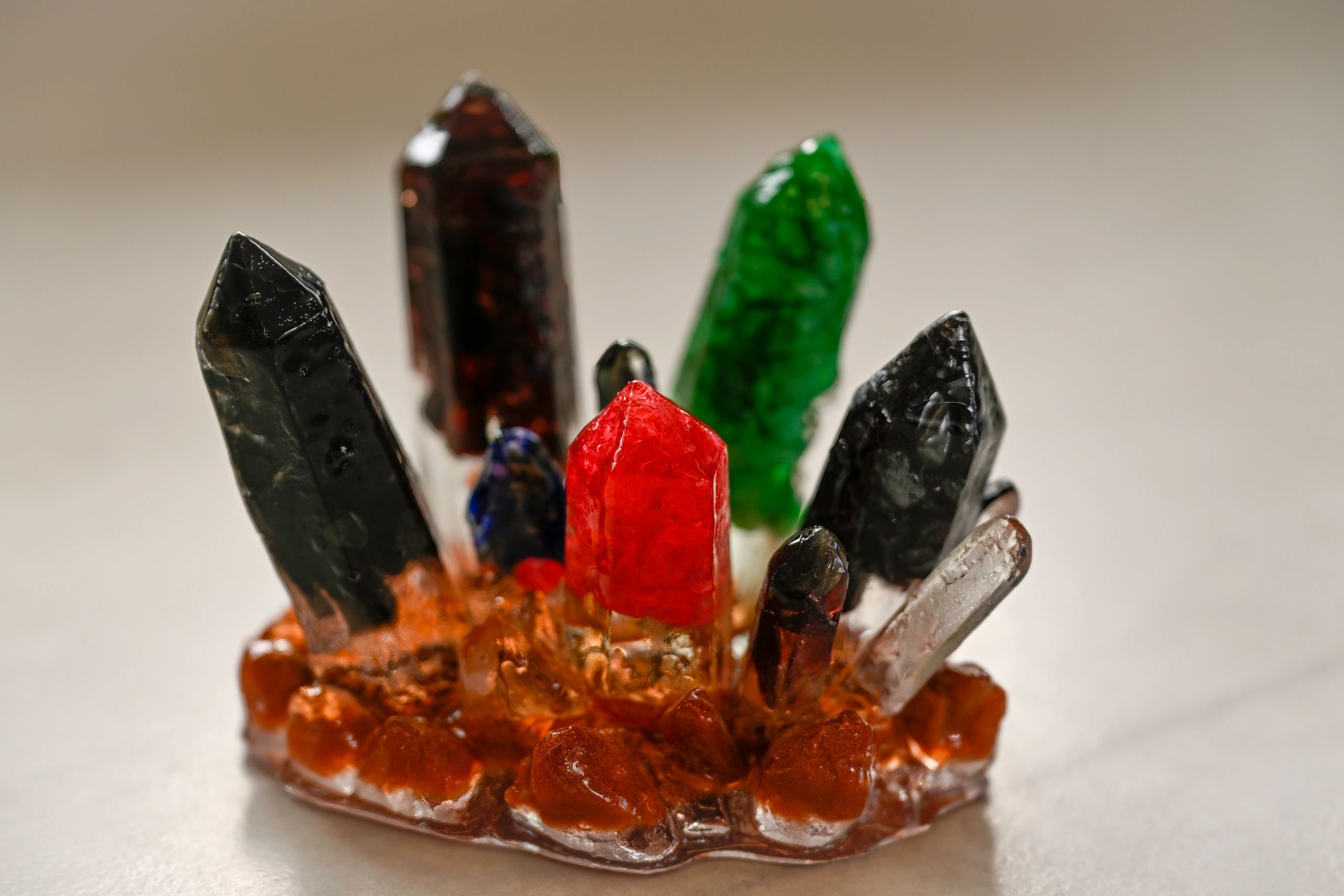 Crystal-inspired handcrafted display piece